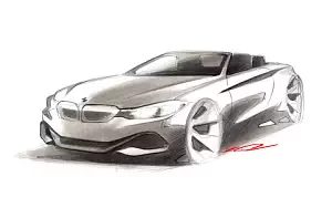 BMW 4-series Convertible car sketch    HD 