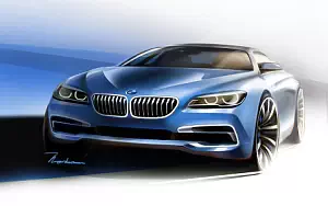 BMW 6-Series Coupe car sketch    HD 
