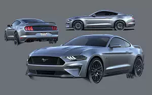 Ford Mustang GT car sketch    HD 