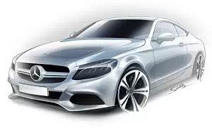 Mercedes-Benz C-class Coupe car sketch    HD 