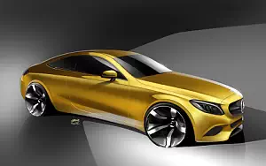 Mercedes-Benz C-class Coupe car sketch    HD 