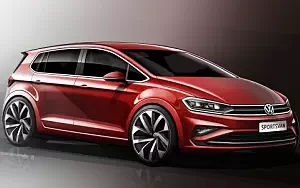 Volkswagen Golf Sportsvan car sketch    HD 